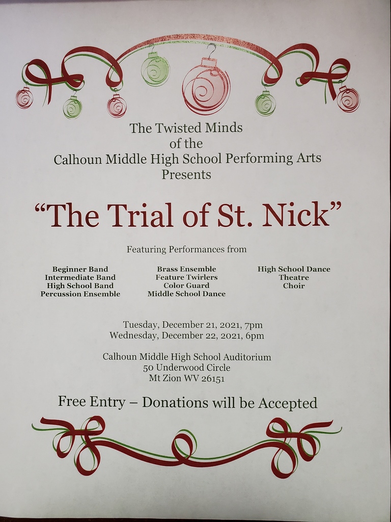 CANCELLED---CMHS Performing Arts Presents "The Trial of St. Nick"