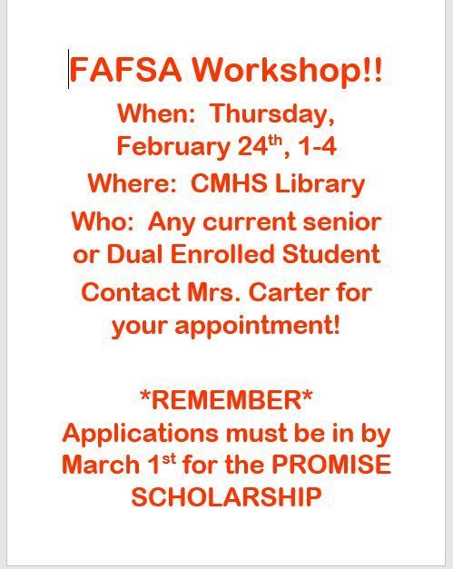FAFSA Workshop Feb. 24, 1-4