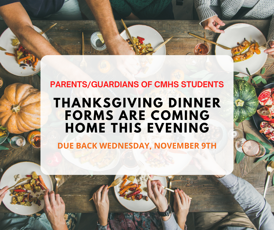 CMHS Thanksgiving Dinner forms